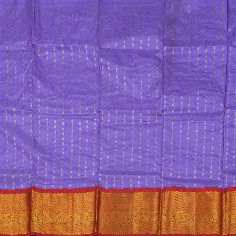 Hayagrivas Handloom Lavendar Kanjivaram Silk Pattu Pavadai with Red Border KBE1147I8-4