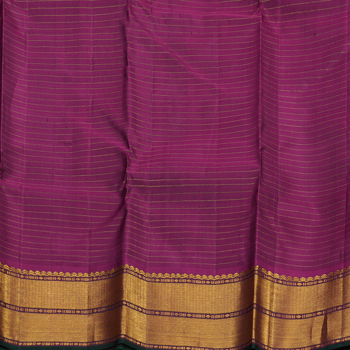 Hayagrivas Handloom Royal Blue Kanjivaram Silk Saree with Wine Purple Border KBE1149I13-1