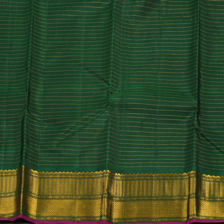 Hayagrivas Handloom Purple Kanjivaram Silk Saree with Bottle Green border KBE1149I13-3