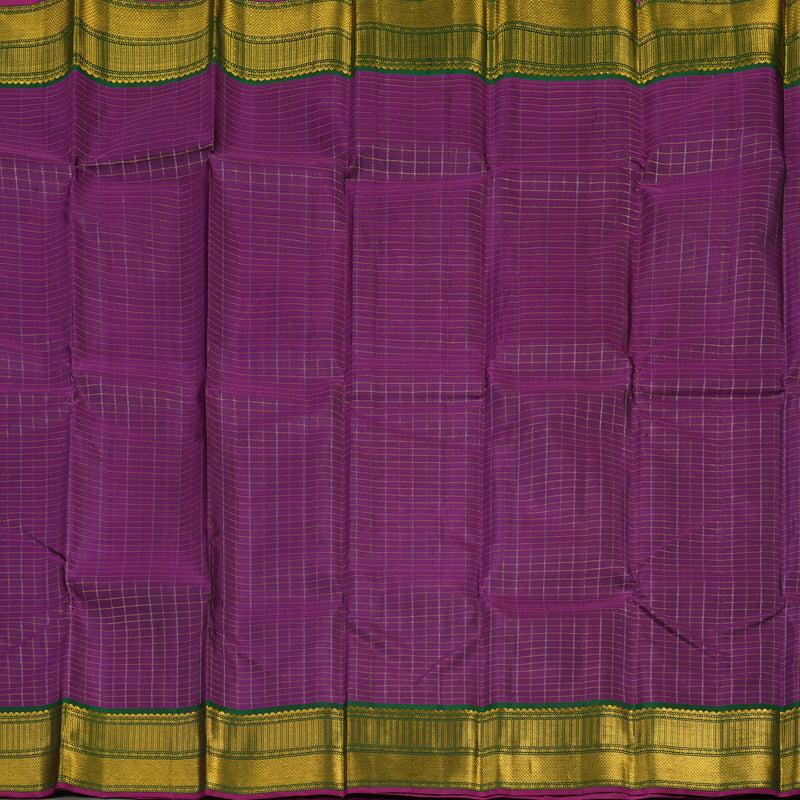 Hayagrivas Handloom Purple Kanjivaram Silk Saree with Bottle Green border KBE1149I13-3