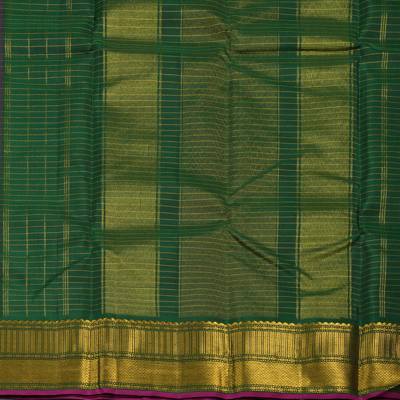 Hayagrivas Handloom Purple Kanjivaram Silk Saree with Bottle Green border KBE1149I13-3