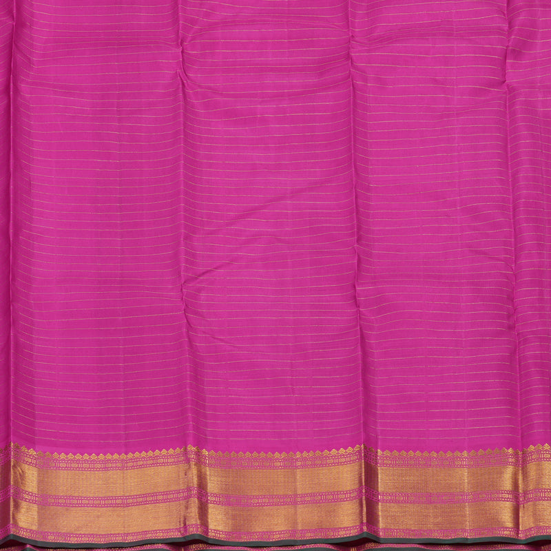 Hayagrivas Handloom Purple Kanjivaram Silk Saree with Rani Pink border KBE1149I13-4