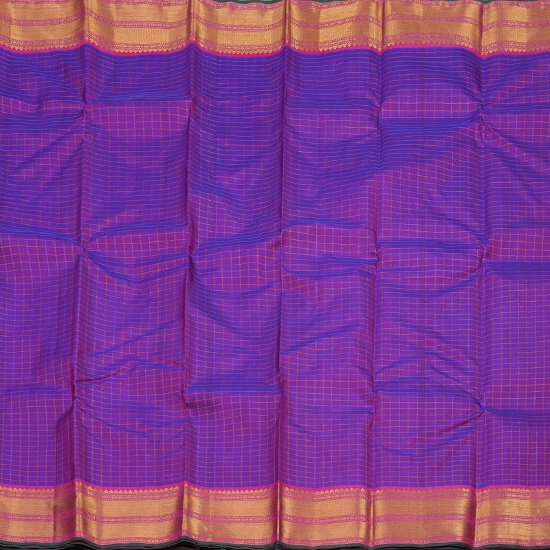 Hayagrivas Handloom Purple Kanjivaram Silk Saree with Rani Pink border KBE1149I13-4