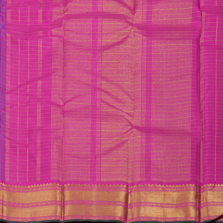 Hayagrivas Handloom Purple Kanjivaram Silk Saree with Rani Pink border KBE1149I13-4