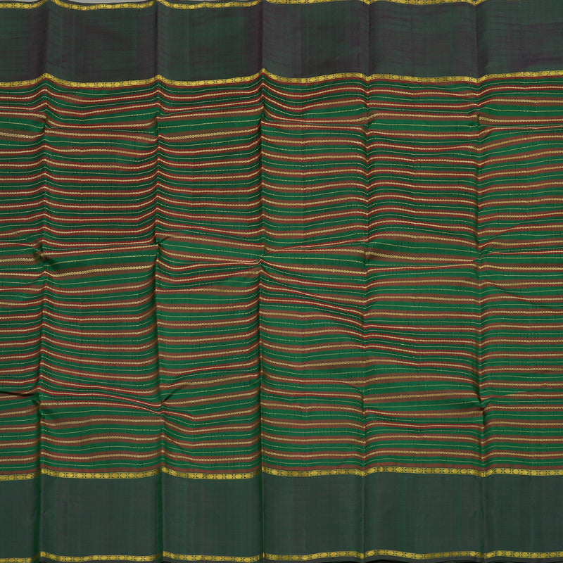 Hayagrivas Handloom Green & Maroon Kanjivaram Silk Saree with Bottle Green Border KBE1149I15-1