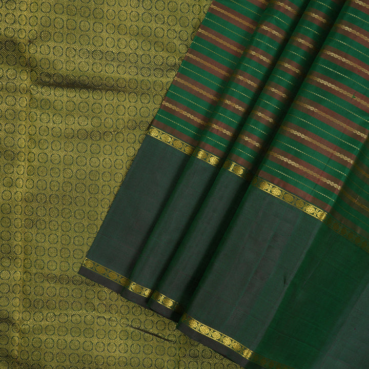 Hayagrivas Handloom Green & Maroon Kanjivaram Silk Saree with Bottle Green Border KBE1149I15-1