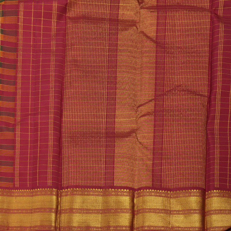 Hayagrivas Handloom Multicolour Checks Kanjivaram Silk Saree KBE1149I3-1