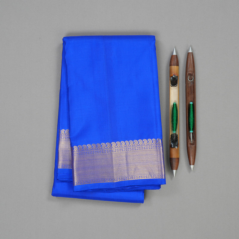 Hayagrivas Blue Handloom Kanjivaram Silk Saree KBE114D1-1