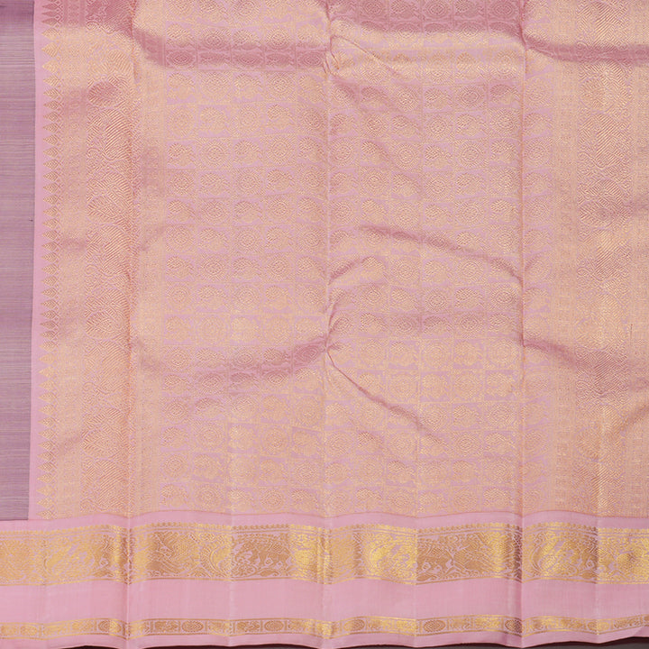 Hayagrivas Handloom Bottle Green Kanjivaram Silk Saree with Baby Pink Border KBE1156I5-1
