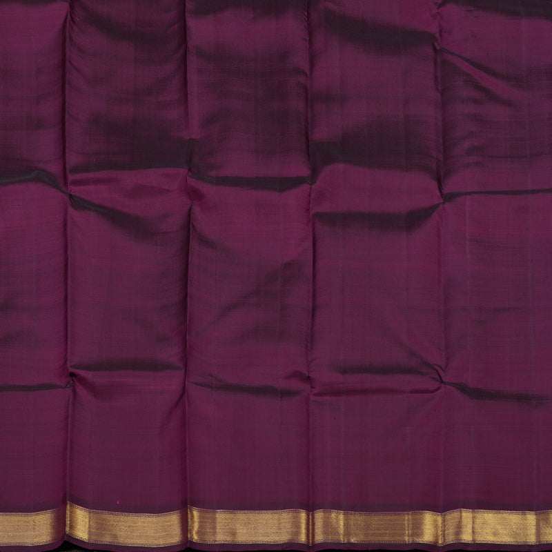 Hayagrivas Handloom Korvai Kanjivaram Silk Saree in Gold & Plum Purple KBE1157I1-1