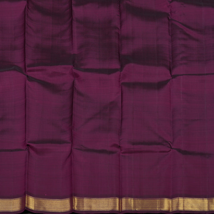 Hayagrivas Handloom Korvai Kanjivaram Silk Saree in Gold & Plum Purple KBE1157I1-1