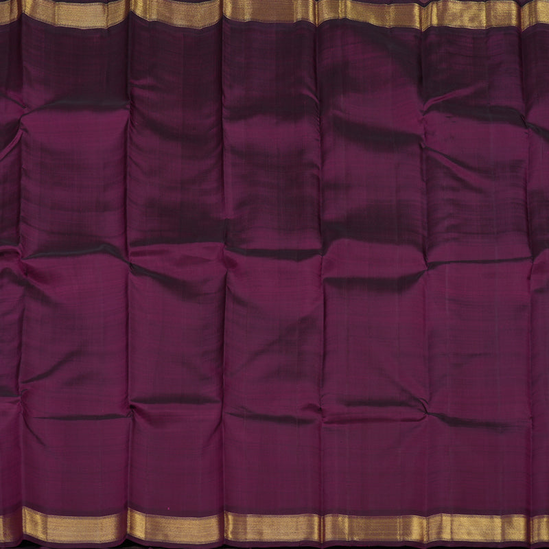 Hayagrivas Handloom Korvai Kanjivaram Silk Saree in Gold & Plum Purple KBE1157I1-1