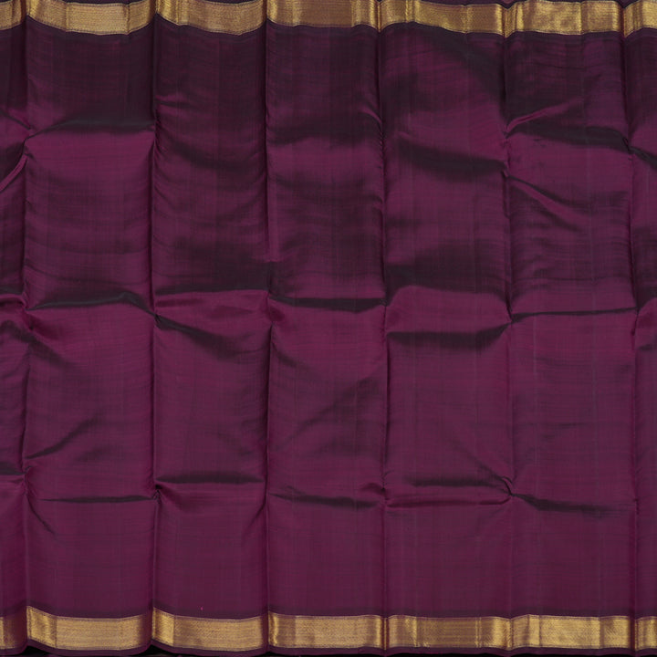 Hayagrivas Handloom Korvai Kanjivaram Silk Saree in Gold & Plum Purple KBE1157I1-1