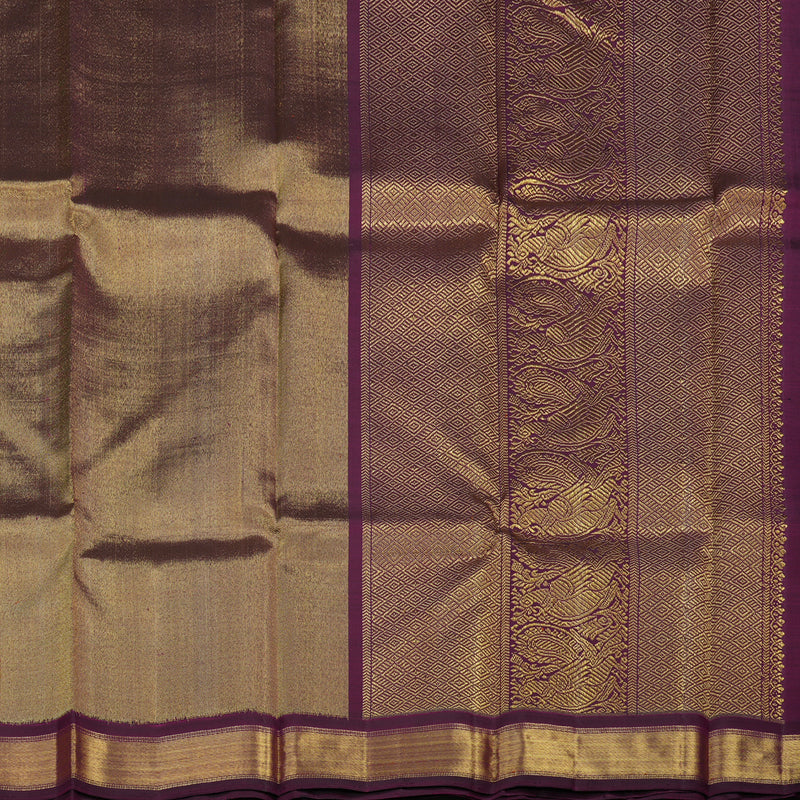 Hayagrivas Handloom Korvai Kanjivaram Silk Saree in Gold & Plum Purple KBE1157I1-1