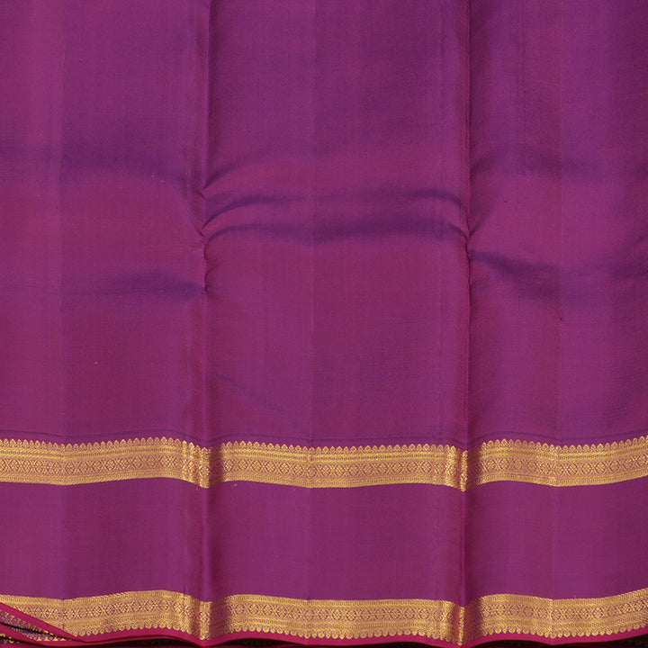 Hayagrivas Handloom Orange Kanjivaram Silk Saree with Purple Border KBE1160I17-2