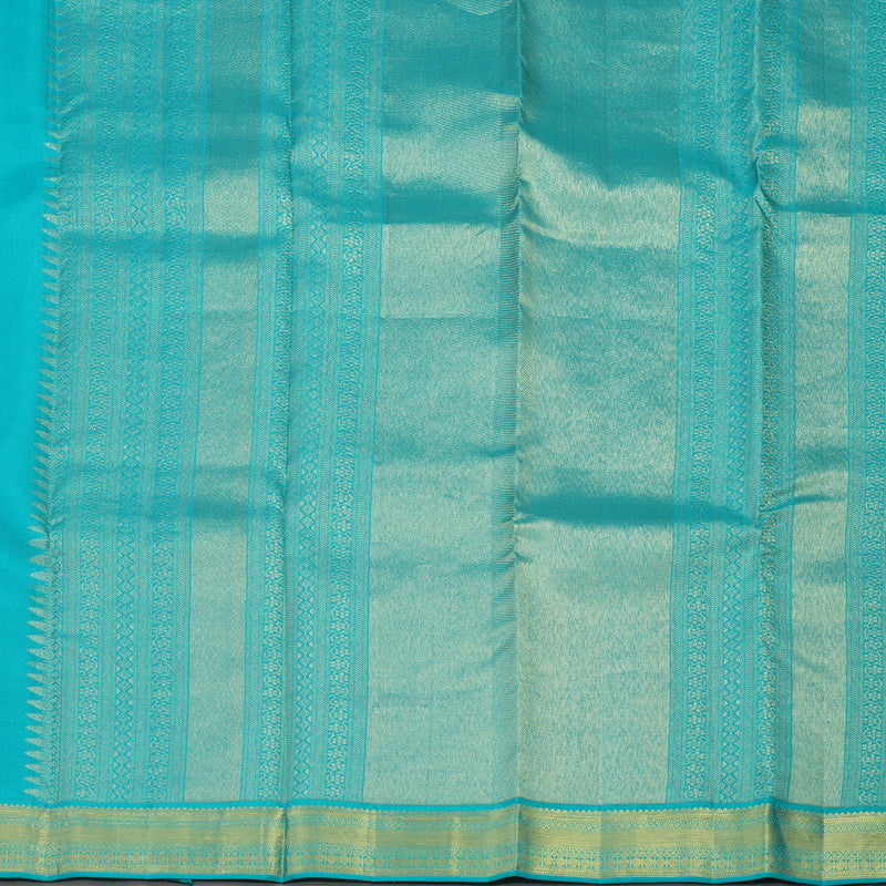 Hayagrivas Handloom Purple Kanjivaram Silk Saree with Teal Border KBE1160I18-5