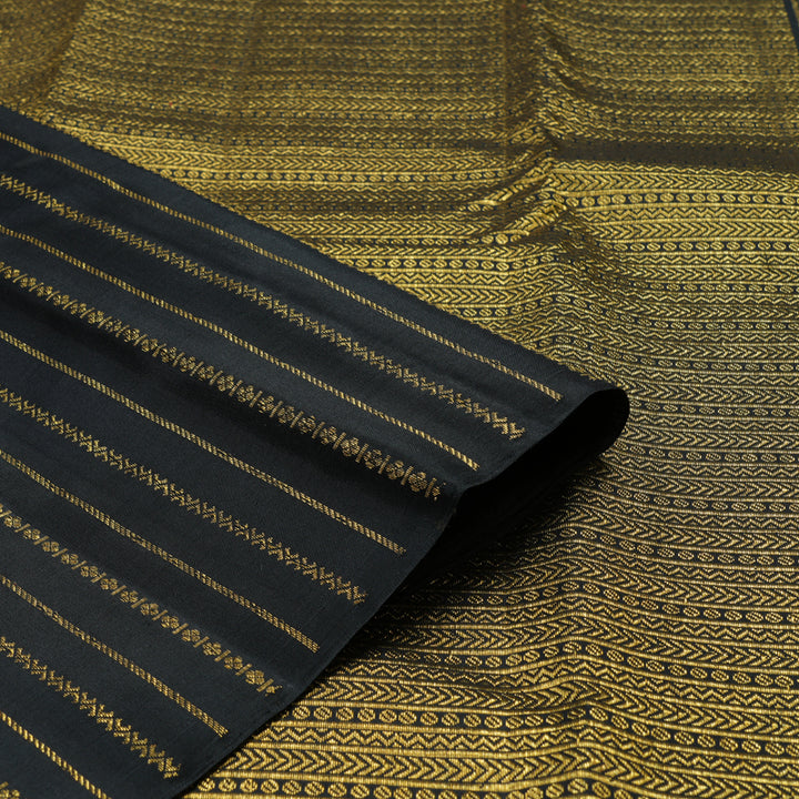 Hayagrivas Handloom Burnt Orange Kanjivaram Silk Saree with Black Border KBE1160I23-1