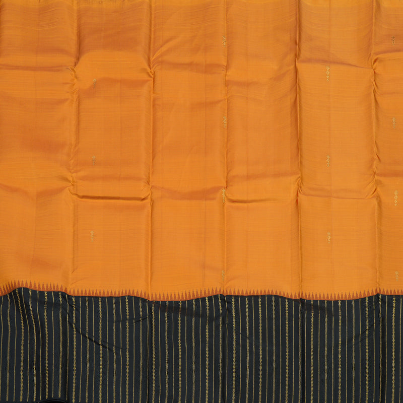 Hayagrivas Handloom Burnt Orange Kanjivaram Silk Saree with Black Border KBE1160I23-1