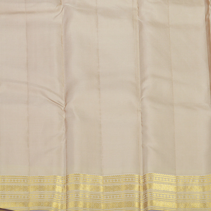 Hayagrivas Handloom Rama Green Kanjivaram Silk Saree with Half White Border KBE1160I7-1