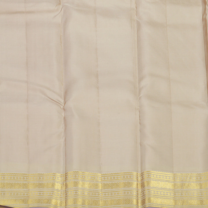 Hayagrivas Handloom Rama Green Kanjivaram Silk Saree with Half White Border KBE1160I7-1