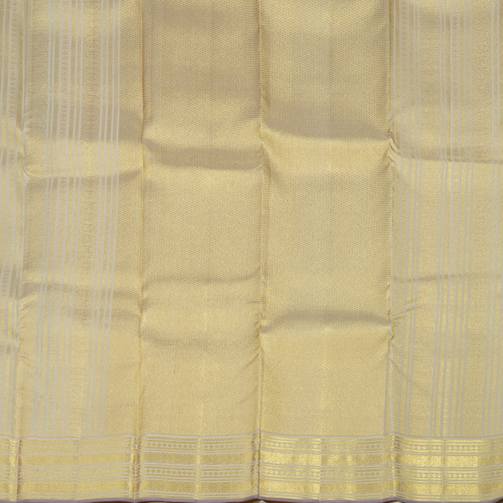 Hayagrivas Handloom Rama Green Kanjivaram Silk Saree with Half White Border KBE1160I7-1