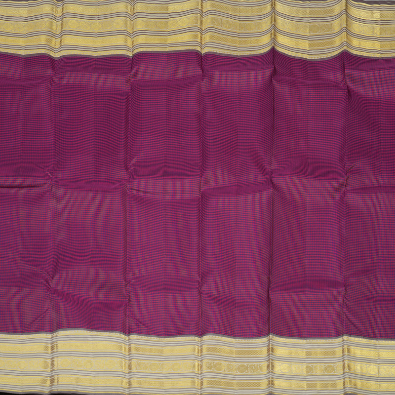 Hayagrivas Handloom Multicolour checks Kanjivaram Silk Saree with Beige border KBE1160I9-2