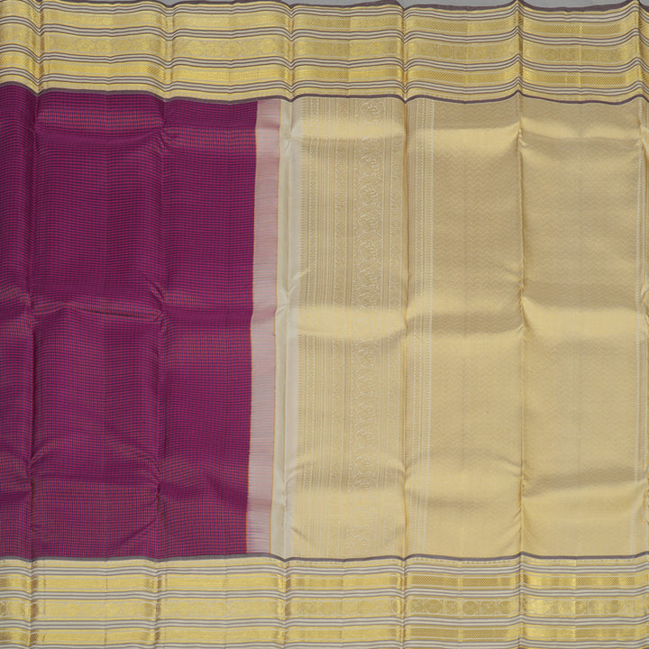 Hayagrivas Handloom Multicolour checks Kanjivaram Silk Saree with Beige border KBE1160I9-2