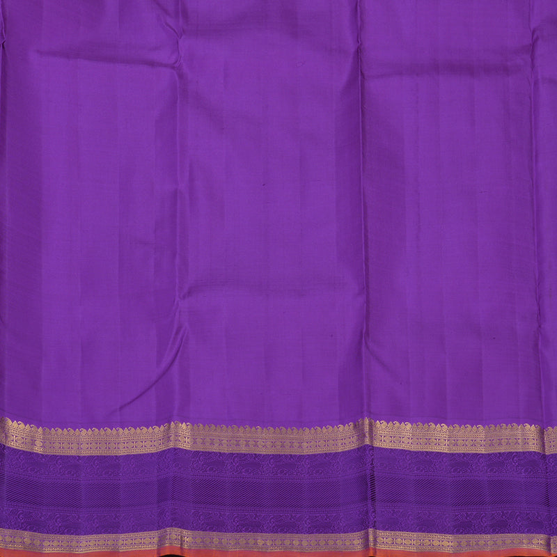 Hayagrivas Handloom Red Kanjivaram Silk Saree with Purple border KBE1165I3-1