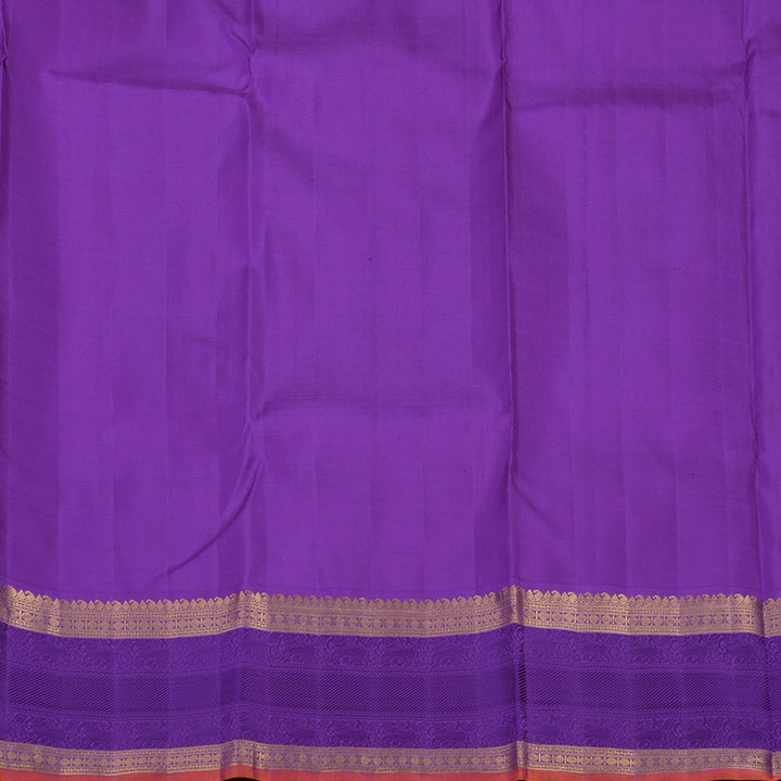 Hayagrivas Handloom Red Kanjivaram Silk Saree with Purple border KBE1165I3-1