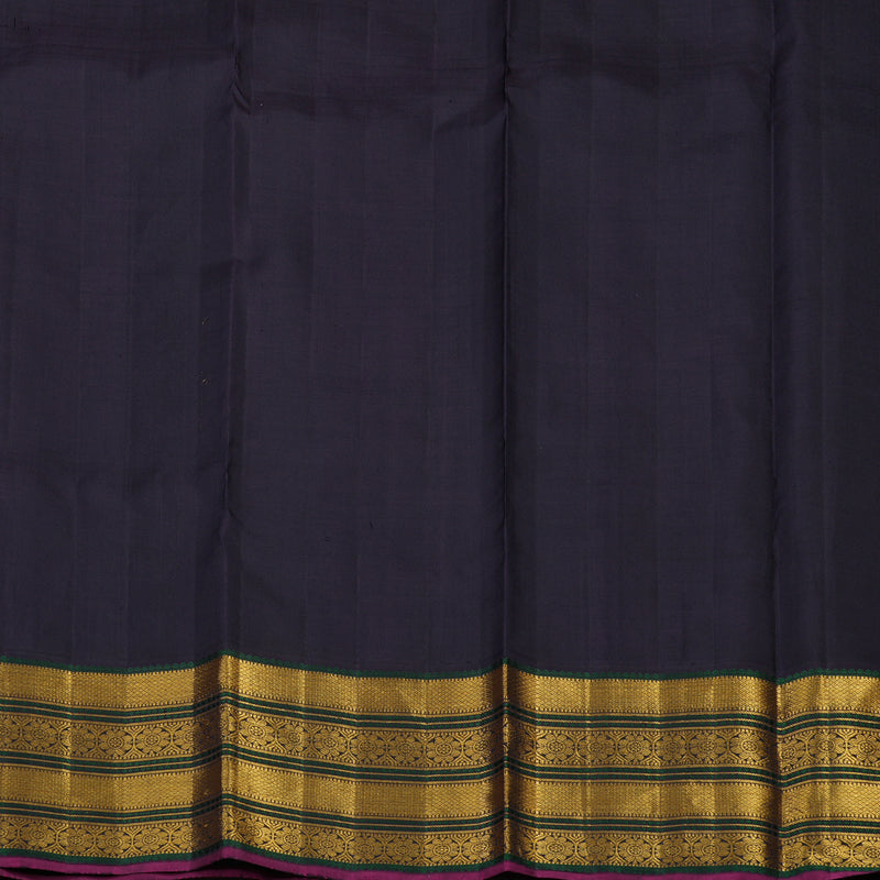 Hayagrivas Handloom White Kanjivaram Silk Saree with Deep Snuff border KBE1165I4-1