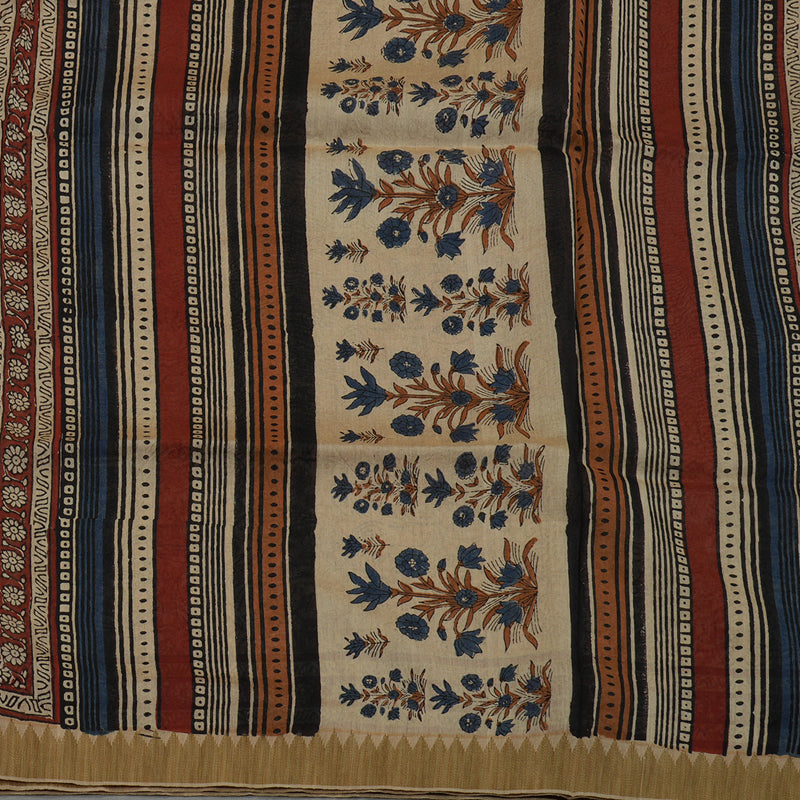 Hayagrivas Mustard & Maroon Pure Cotton Saree with Beige Border KBE1169I1-17