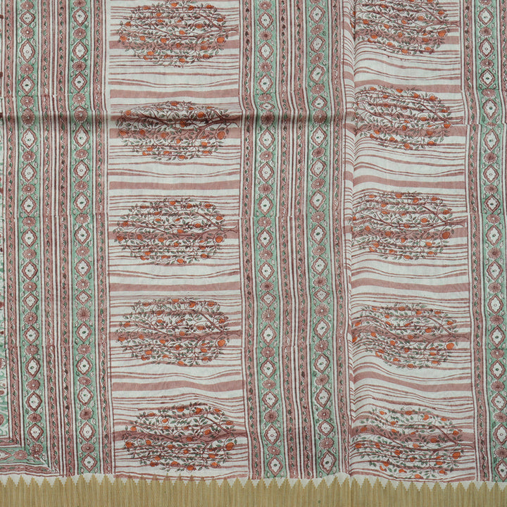 Hayagrivas Light Green Pure Cotton Saree with Beige Border KBE1169I1-41