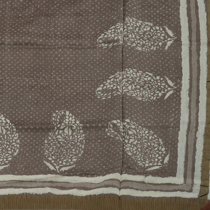 Hayagrivas Dusky Grey Pure Cotton Saree KBE1169I1-43