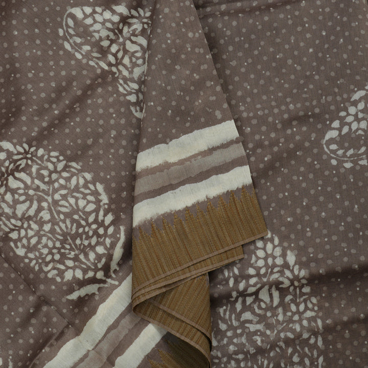 Hayagrivas Dusky Grey Pure Cotton Saree KBE1169I1-43