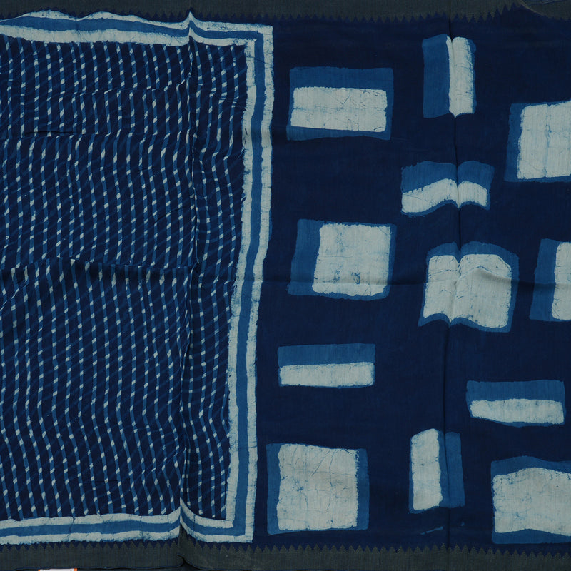Hayagrivas Navy Blue Pure Cotton Saree KBE1169I1-59