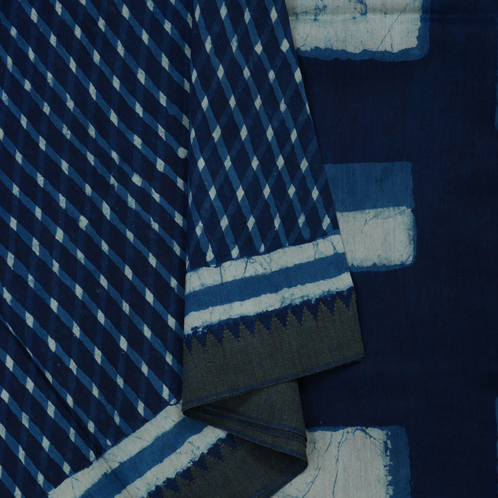 Hayagrivas Navy Blue Pure Cotton Saree KBE1169I1-59