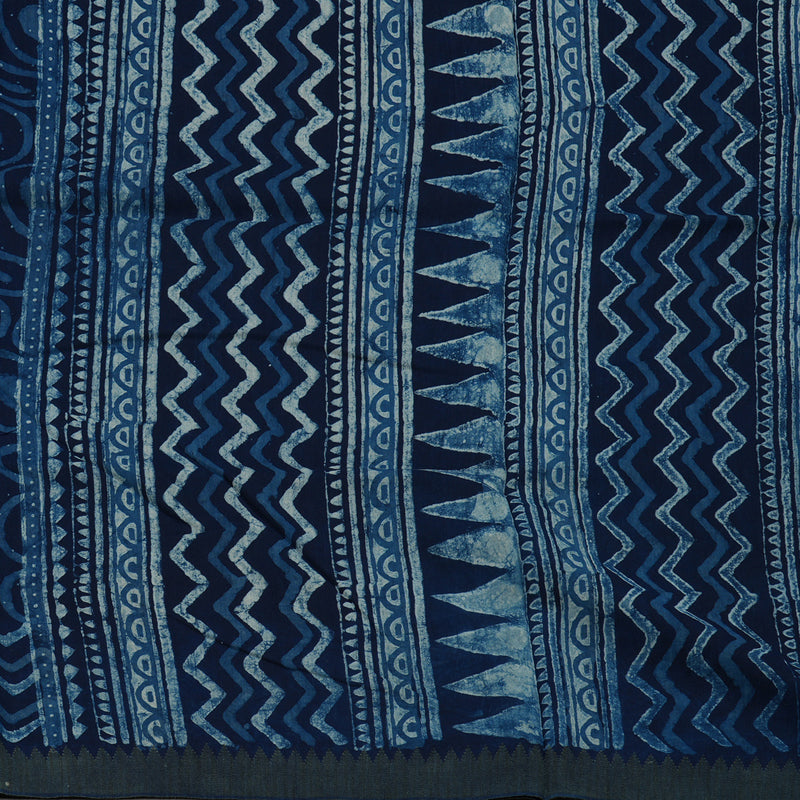 Hayagrivas Navy Blue Pure Cotton Saree KBE1169I1-60