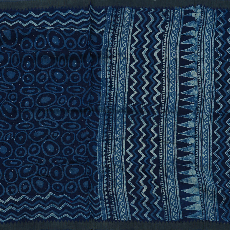 Hayagrivas Navy Blue Pure Cotton Saree KBE1169I1-60