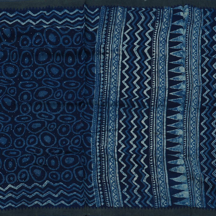 Hayagrivas Navy Blue Pure Cotton Saree KBE1169I1-60