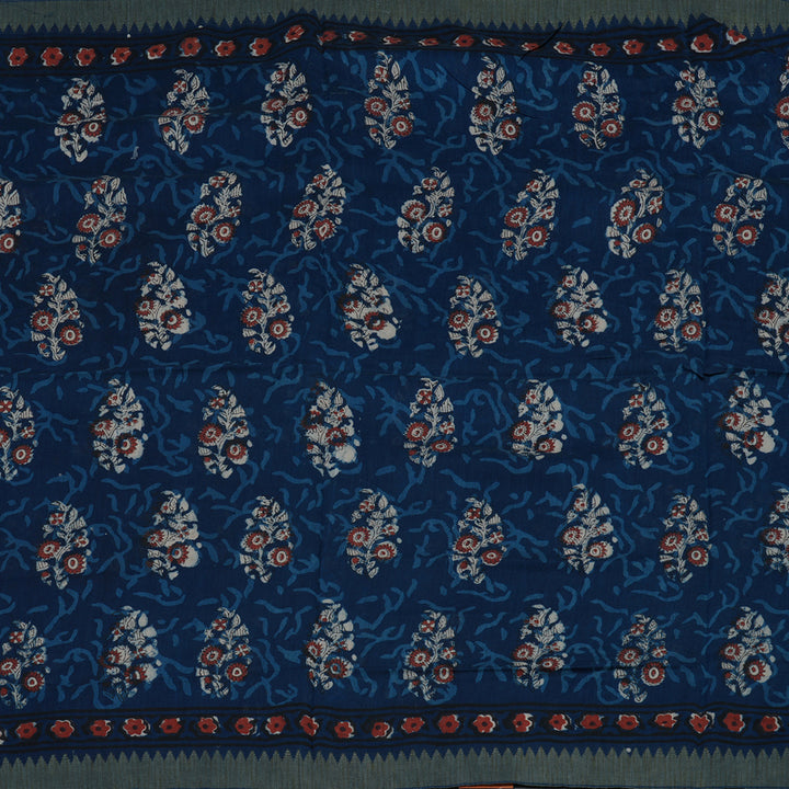 Hayagrivas Navy Blue Pure Cotton Saree KBE1169I1-66