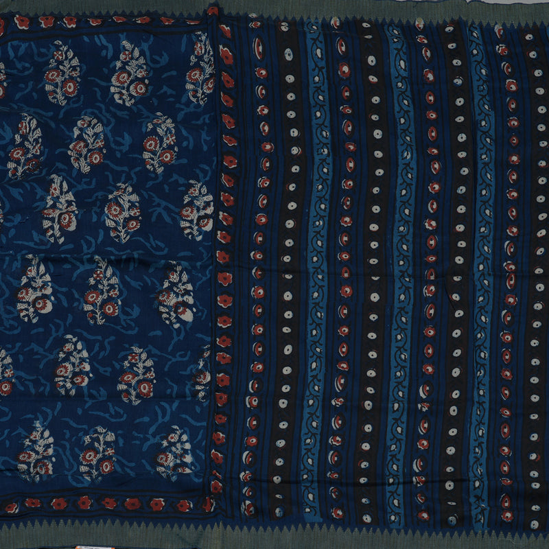 Hayagrivas Navy Blue Pure Cotton Saree KBE1169I1-66