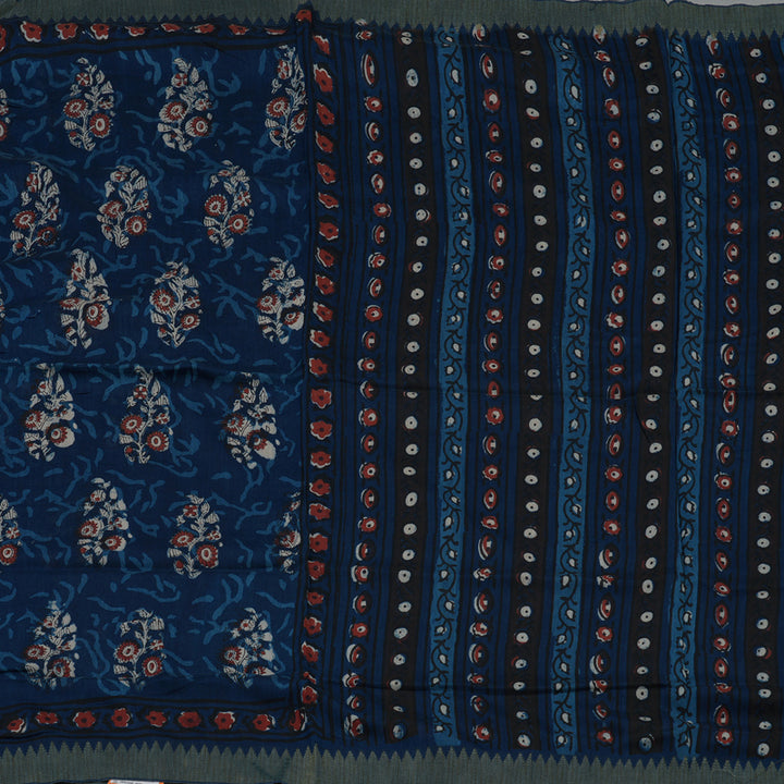 Hayagrivas Navy Blue Pure Cotton Saree KBE1169I1-66