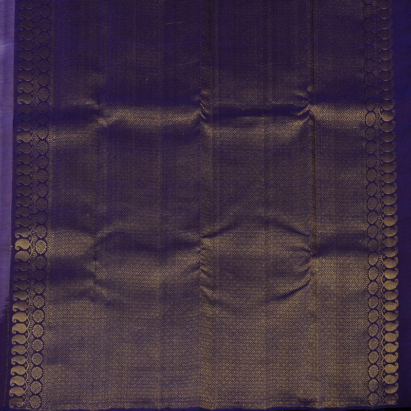 Hayagrivas Sky Blue Handloom Kanjivaram Silk Saree with Dark Blue Border KBE117D2-1