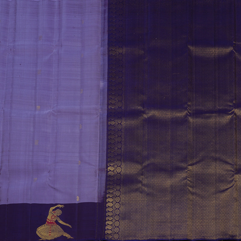 Hayagrivas Sky Blue Handloom Kanjivaram Silk Saree with Dark Blue Border KBE117D2-1