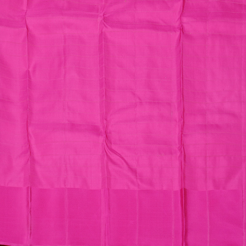Hayagrivas Mustard Yellow Handloom Kanjivaram Silk Saree with Pink Border KBE118D1-1