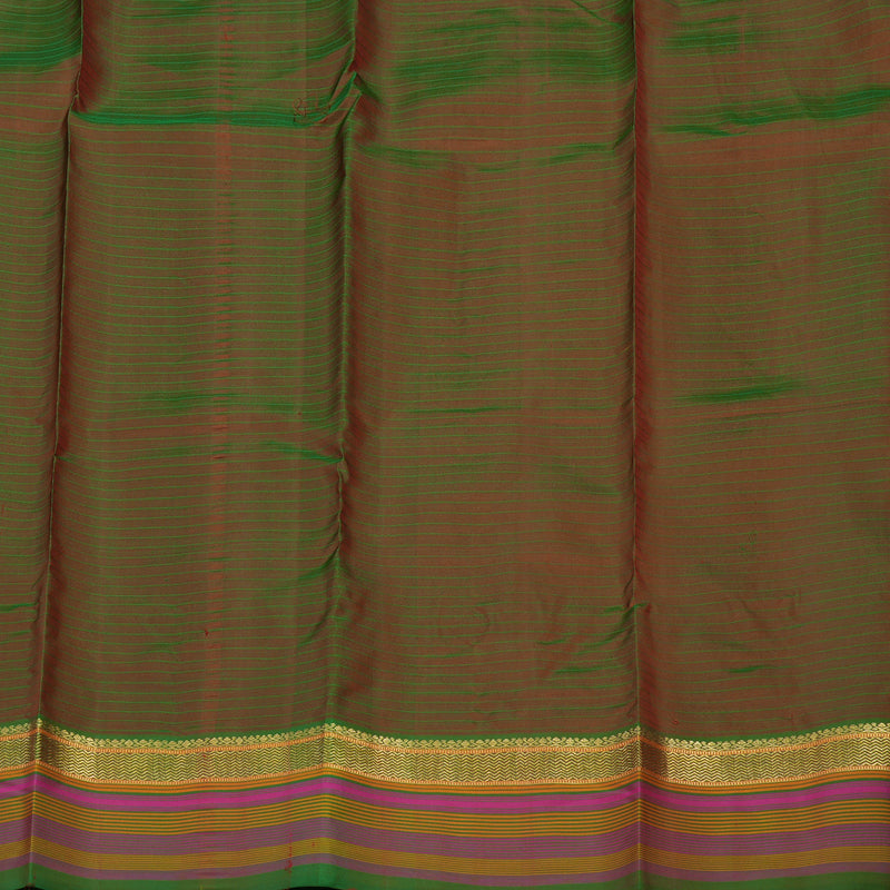 Hayagrivas Handloom Red Kanjivaram Silk Saree with Multicolour Border KBE1192I4-14