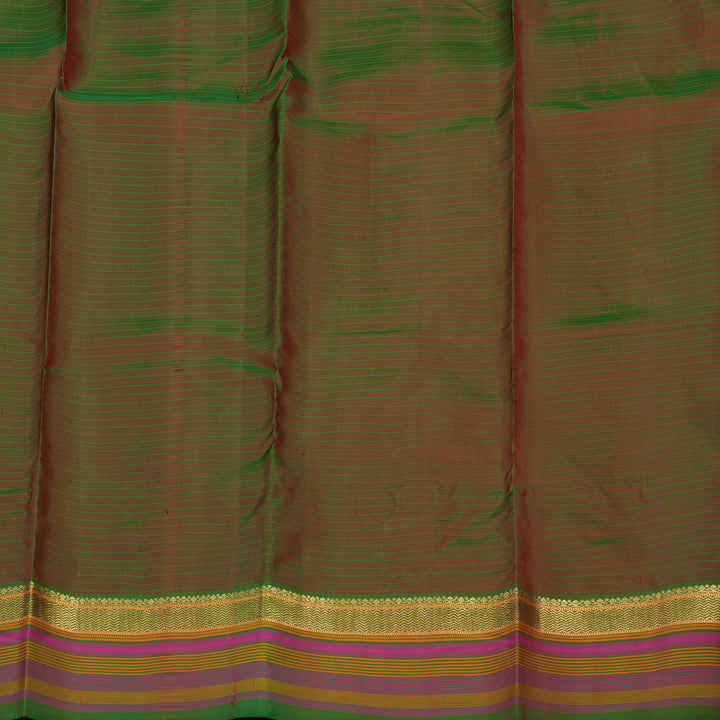 Hayagrivas Handloom Red Kanjivaram Silk Saree with Multicolour Border KBE1192I4-14