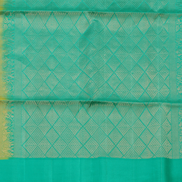 Hayagrivas Handloom Lemon Yellow Soft Silk Saree with Sea Green Border KBE1195I10-1