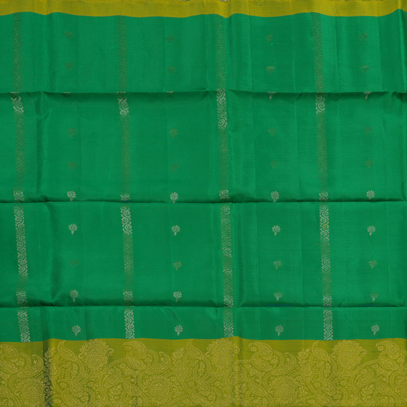 Hayagrivas Handloom Green Soft Silk Saree with Lime Green Border KBE1194I5-5