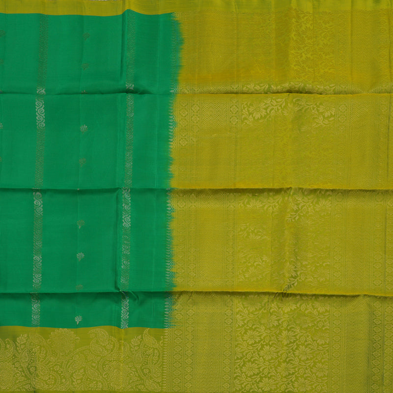 Hayagrivas Handloom Green Soft Silk Saree with Lime Green Border KBE1194I5-5